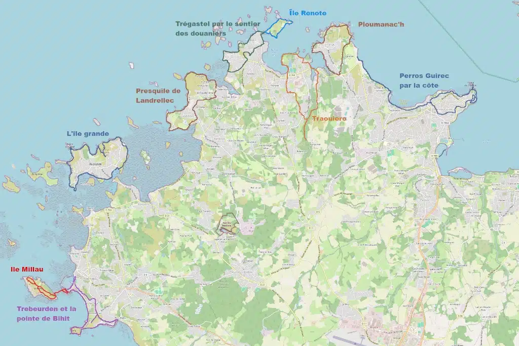 Les balades sur la côte de granit rose