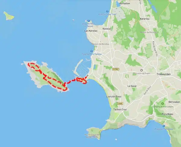Le tour de l'ile Millau : plan d'accès